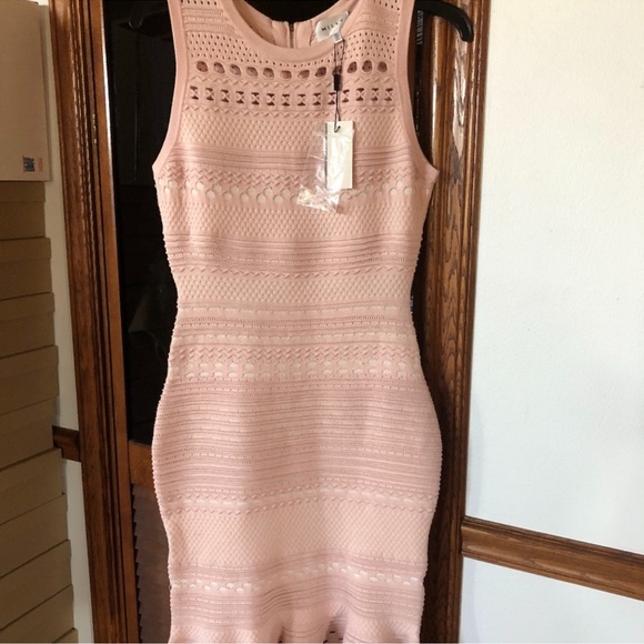 MILLY knit lace body con mermaid flounce dress FINAL PRICE NO OFFERS - Picture 3 of 7